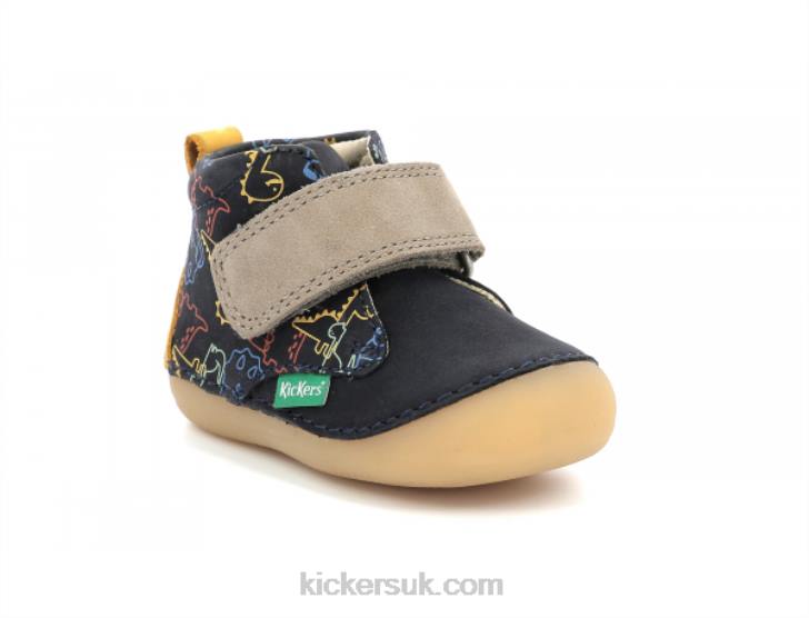Sabio Navy Yellow Dinos Kickers ZDBR922 Kids
