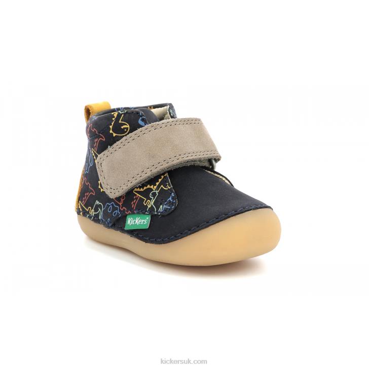 Sabio Navy Yellow Dinos Kickers ZDBR922 Kids