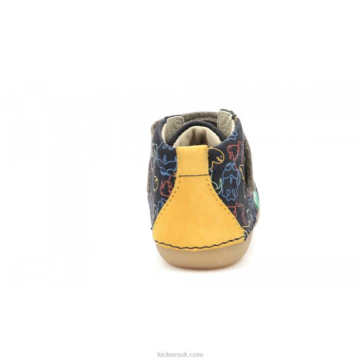 Sabio Navy Yellow Dinos Kickers ZDBR922 Kids