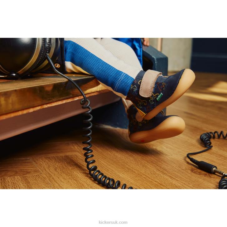 Sabio Navy Yellow Dinos Kickers ZDBR922 Kids