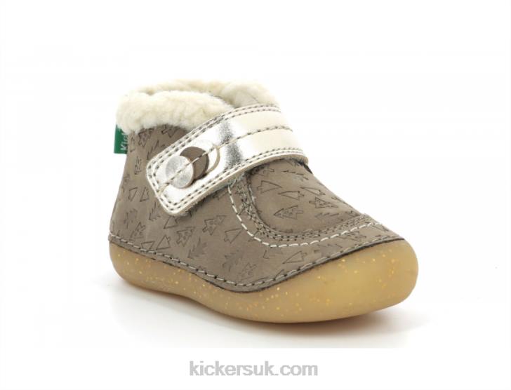 So Schuss Taupe Gold Fancy Kickers ZDBR826 Kids