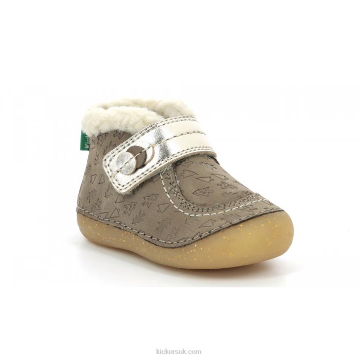 So Schuss Taupe Gold Fancy Kickers ZDBR826 Kids