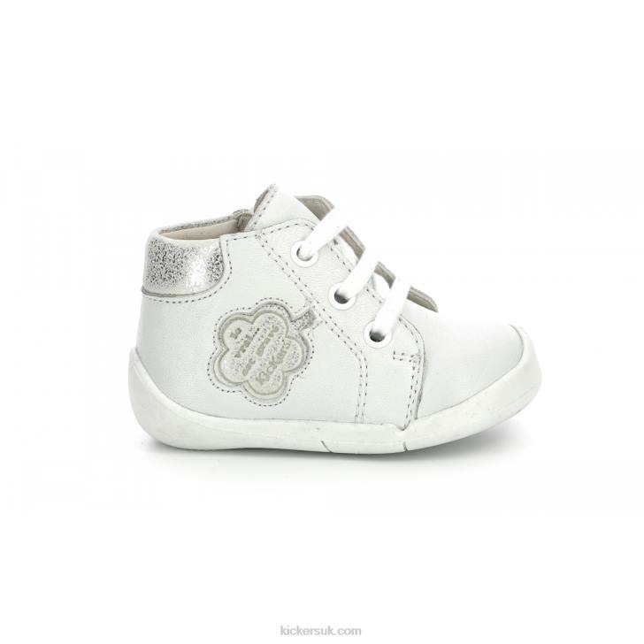Waouk White Metallized Kickers ZDBR888 Kids