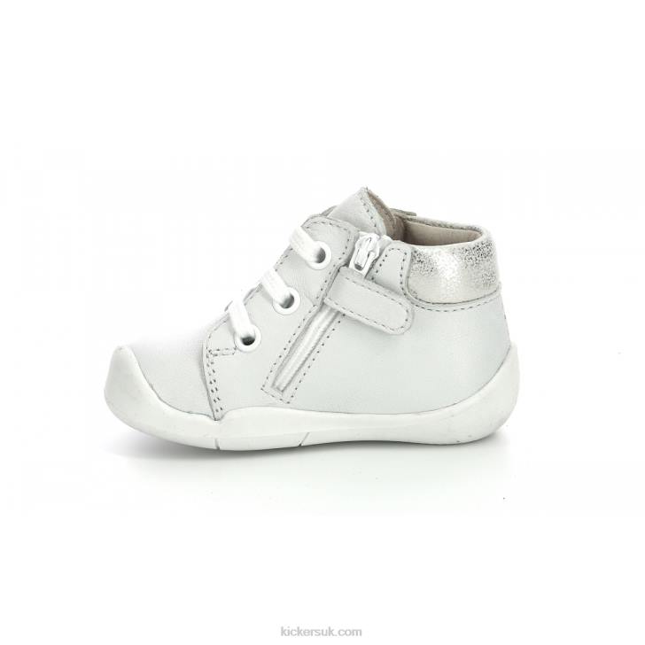 Waouk White Metallized Kickers ZDBR888 Kids