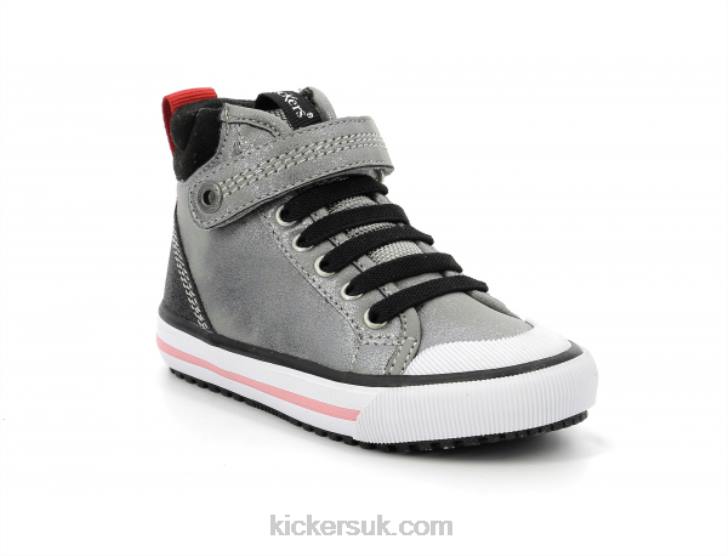 Geckira Hi Silver Glitter Kickers ZDBR977 Kids