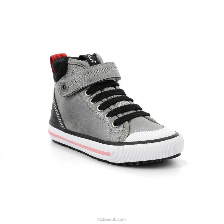 Geckira Hi Silver Glitter Kickers ZDBR977 Kids