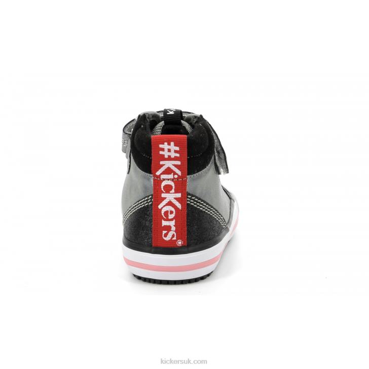 Geckira Hi Silver Glitter Kickers ZDBR977 Kids