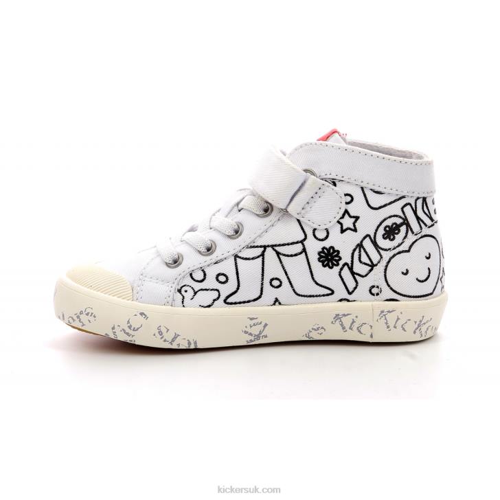 Godup White Printed Kickers ZDBR937 Kids