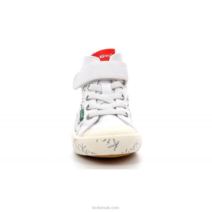 Godup White Printed Kickers ZDBR937 Kids