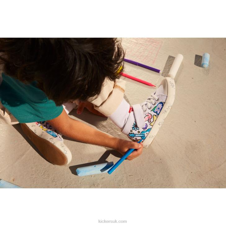 Godup White Printed Kickers ZDBR937 Kids