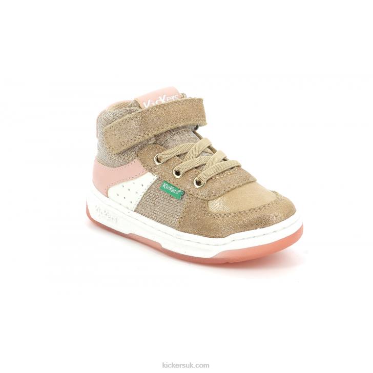 Kickalien Beige Pink Glitter Kickers ZDBR979 Kids