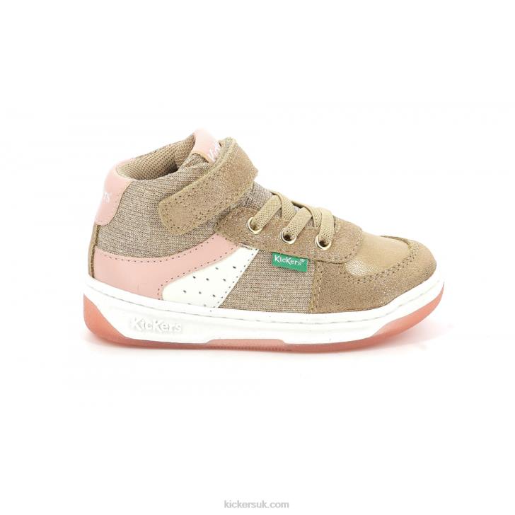 Kickalien Beige Pink Glitter Kickers ZDBR979 Kids