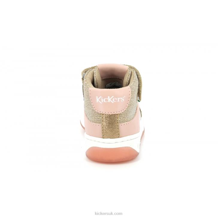 Kickalien Beige Pink Glitter Kickers ZDBR979 Kids