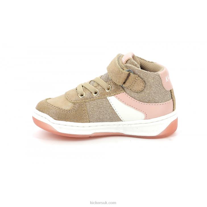Kickalien Beige Pink Glitter Kickers ZDBR979 Kids