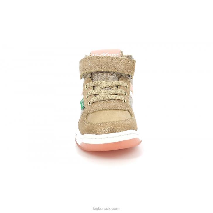 Kickalien Beige Pink Glitter Kickers ZDBR979 Kids