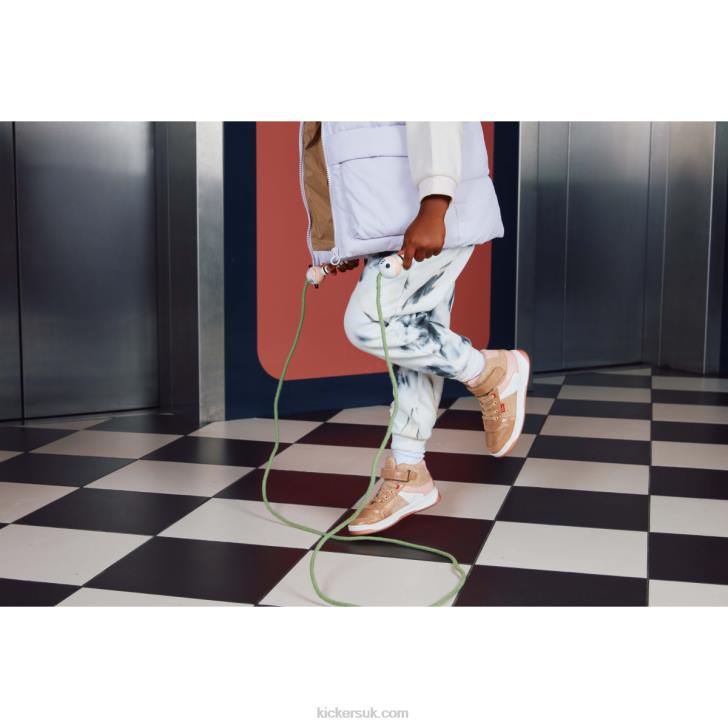 Kickalien Beige Pink Glitter Kickers ZDBR979 Kids