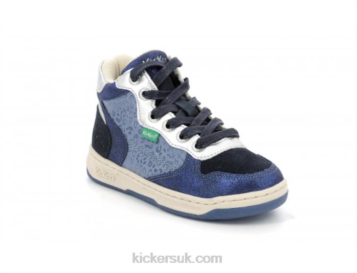Kicklax Navy Blue Leopard Kickers ZDBR945 Kids