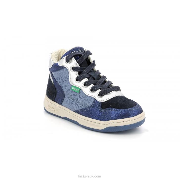 Kicklax Navy Blue Leopard Kickers ZDBR945 Kids