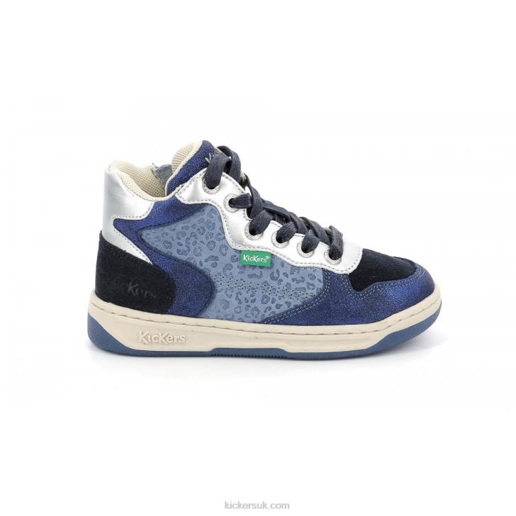 Kicklax Navy Blue Leopard Kickers ZDBR945 Kids