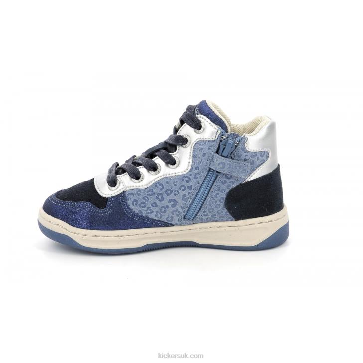 Kicklax Navy Blue Leopard Kickers ZDBR945 Kids