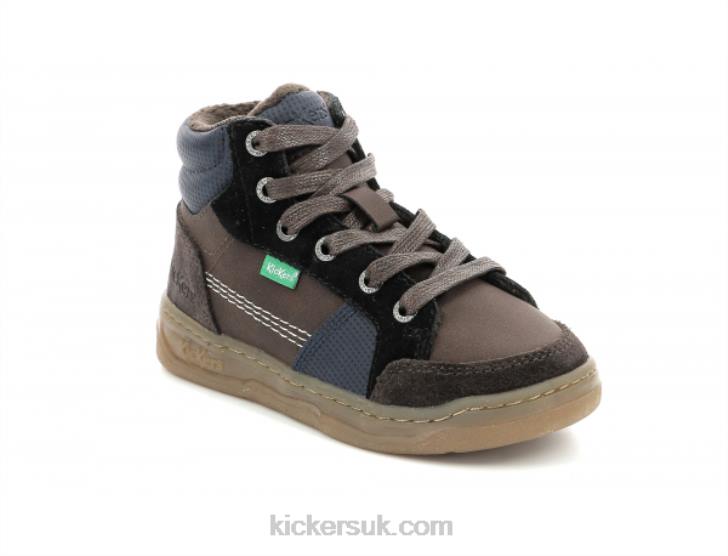 Kickosta Dark Brown Navy Kickers ZDBR961 Kids