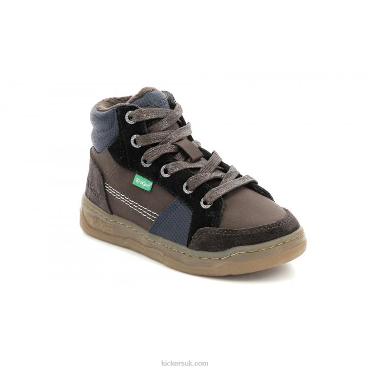 Kickosta Dark Brown Navy Kickers ZDBR961 Kids