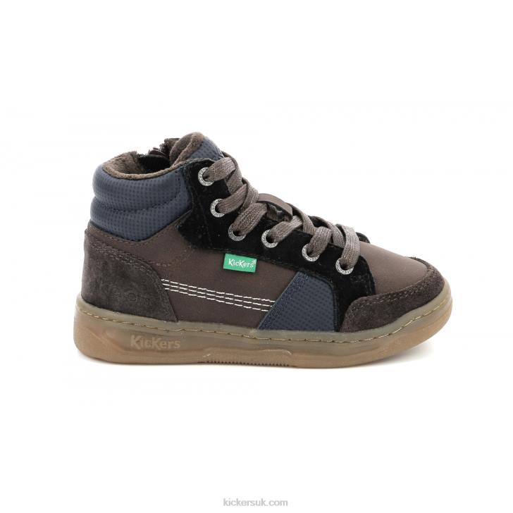Kickosta Dark Brown Navy Kickers ZDBR961 Kids