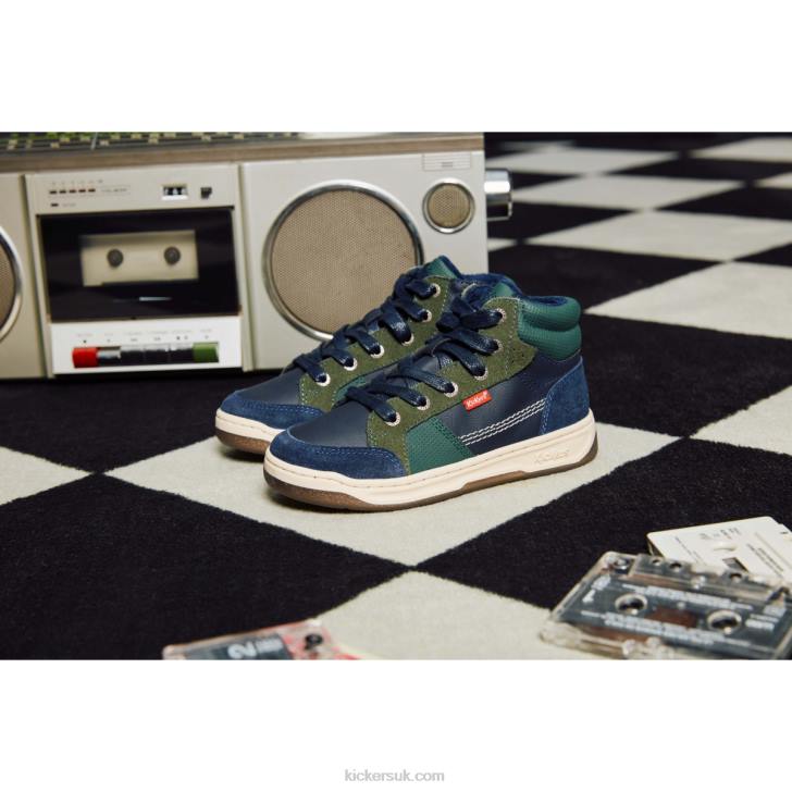 Kickosta Navy Green Kickers ZDBR962 Kids