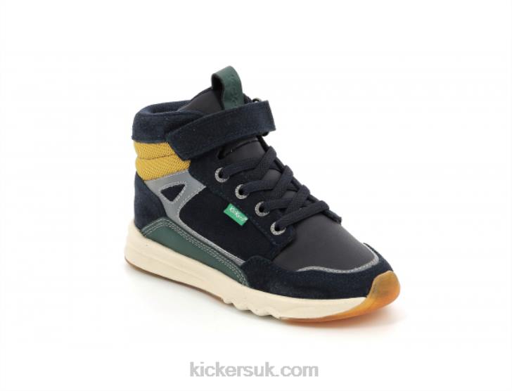 Kikafar Navy Green Yellow Kickers ZDBR943 Kids