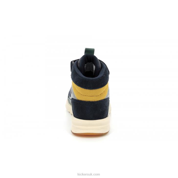 Kikafar Navy Green Yellow Kickers ZDBR943 Kids