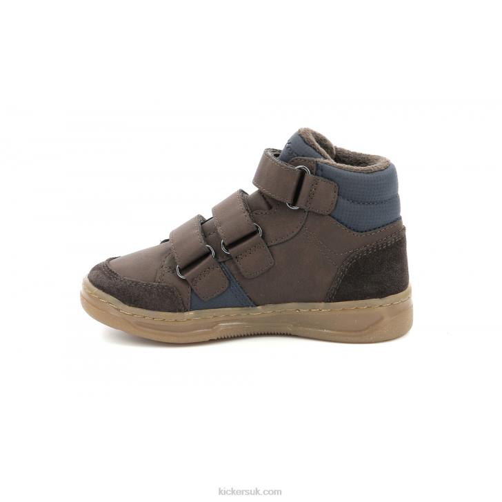Kroisy Dark Brown Navy Kickers ZDBR939 Kids