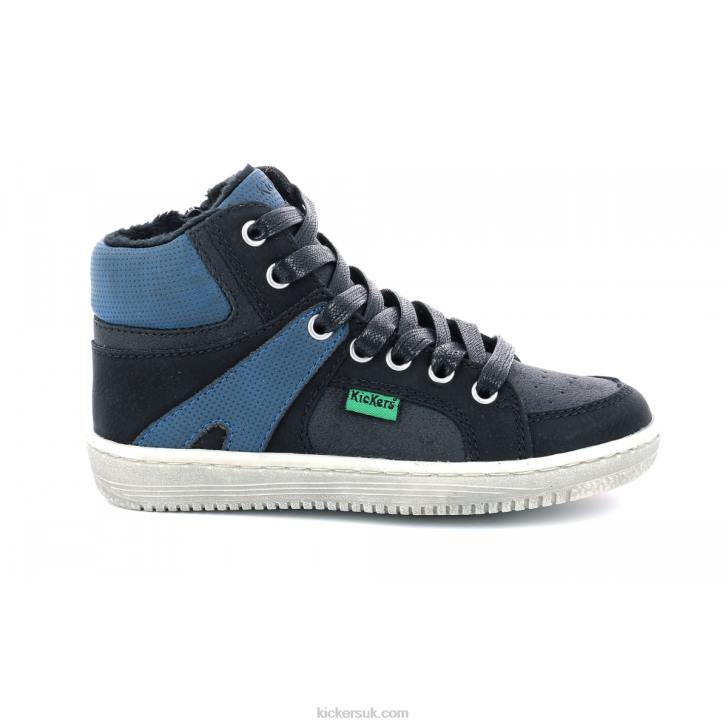 Lowell Shiny Black Kickers ZDBR975 Kids