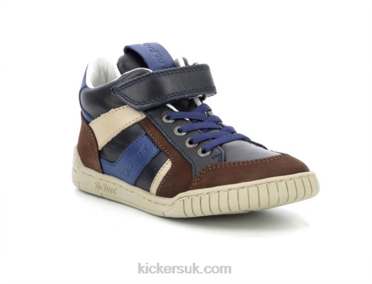 Wincky Cdt Brown Blue Navy Kickers ZDBR985 Kids