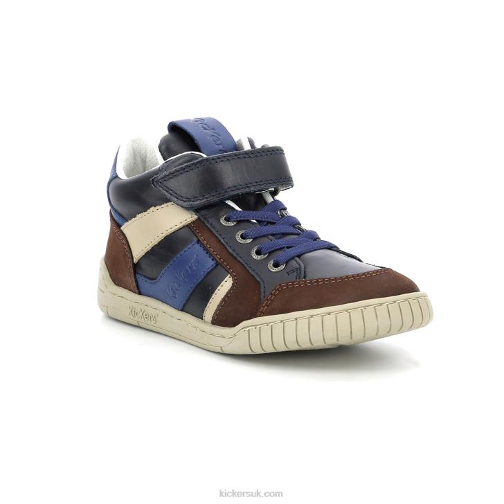 Wincky Cdt Brown Blue Navy Kickers ZDBR985 Kids