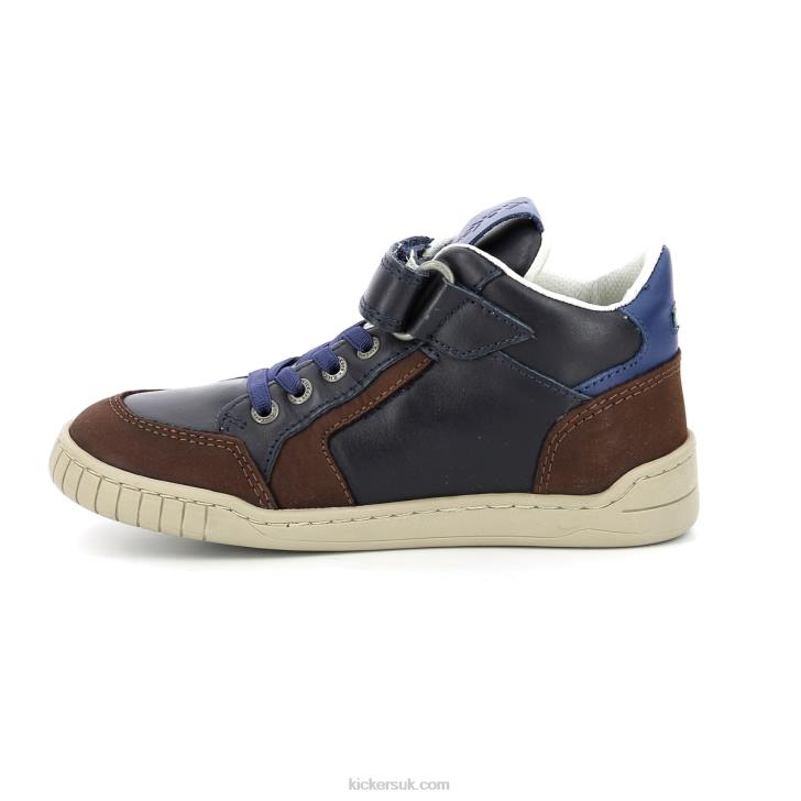 Wincky Cdt Brown Blue Navy Kickers ZDBR985 Kids