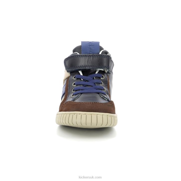 Wincky Cdt Brown Blue Navy Kickers ZDBR985 Kids