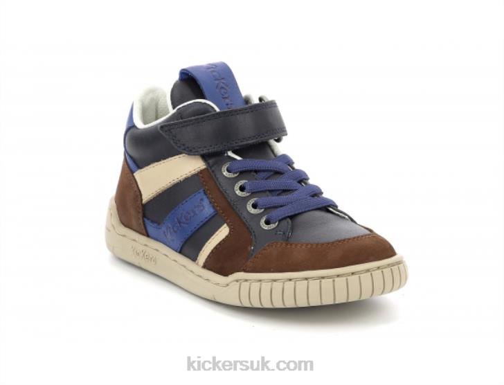 Wincky Cdt Brown Blue Navy Kickers ZDBR993 Kids