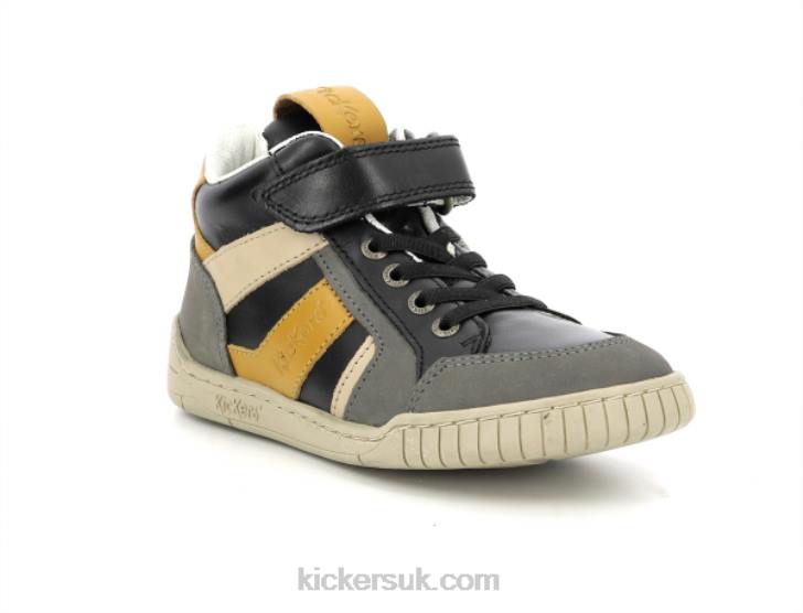Wincky Cdt Grey Black Yellow Kickers ZDBR986 Kids