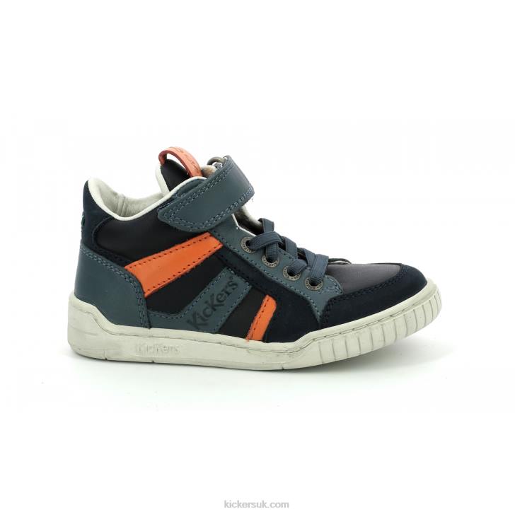 Wincky Cdt Navy Grey Orange Kickers ZDBR938 Kids