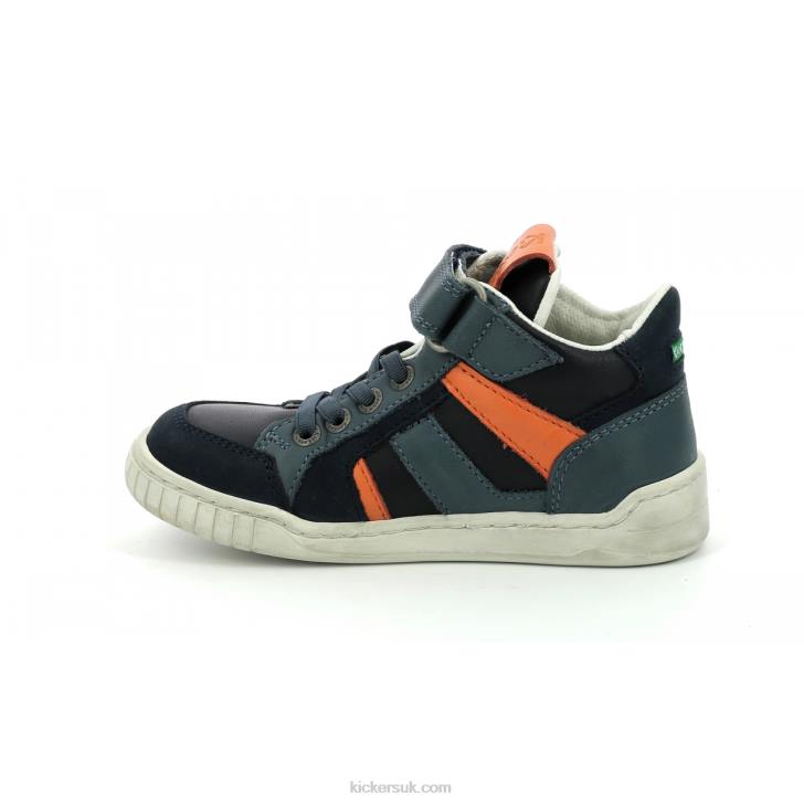 Wincky Cdt Navy Grey Orange Kickers ZDBR938 Kids