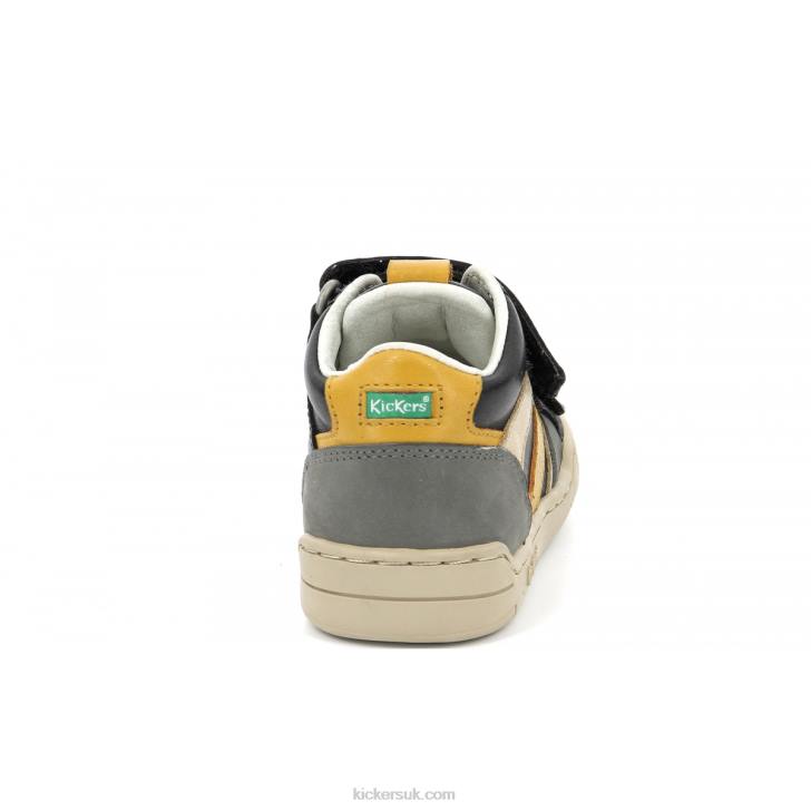 Wincky Vel Grey Yellow Black Kickers ZDBR1003 Kids