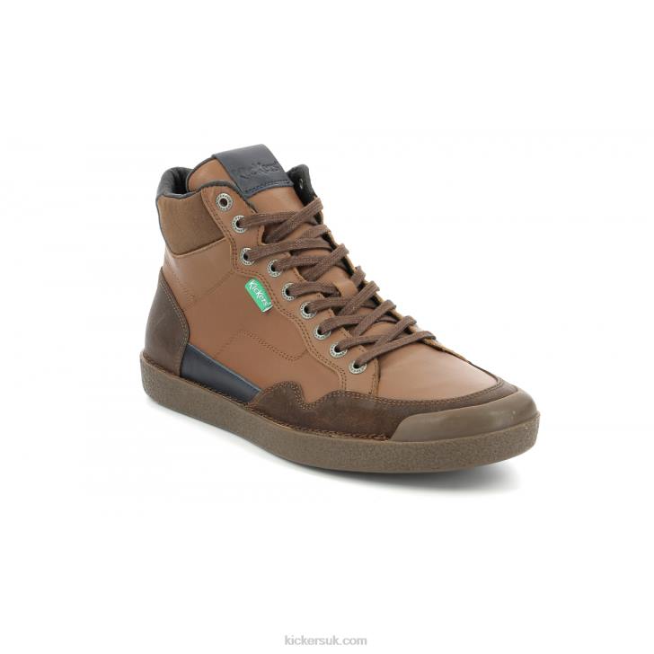 Kick Triparty Camel Cognac Navy Kickers ZDBR324 Men