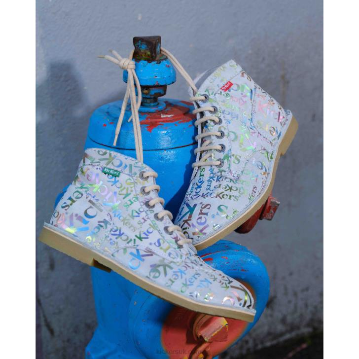 Kicklegend Light Blue Print Silver Kickers ZDBR190 Women