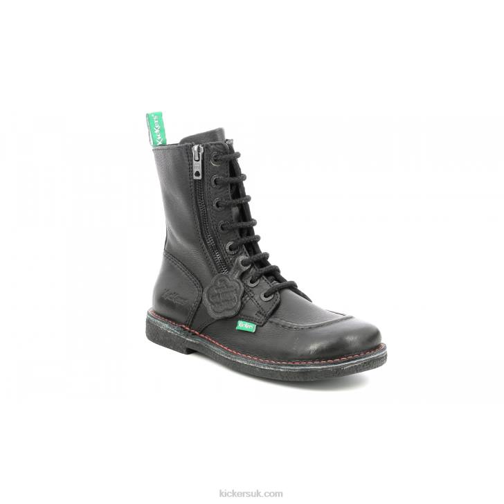 Meetickzip Flat Black Kickers ZDBR237 Women