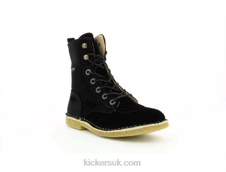 Kick Range Black Velvet Kickers ZDBR284 Women