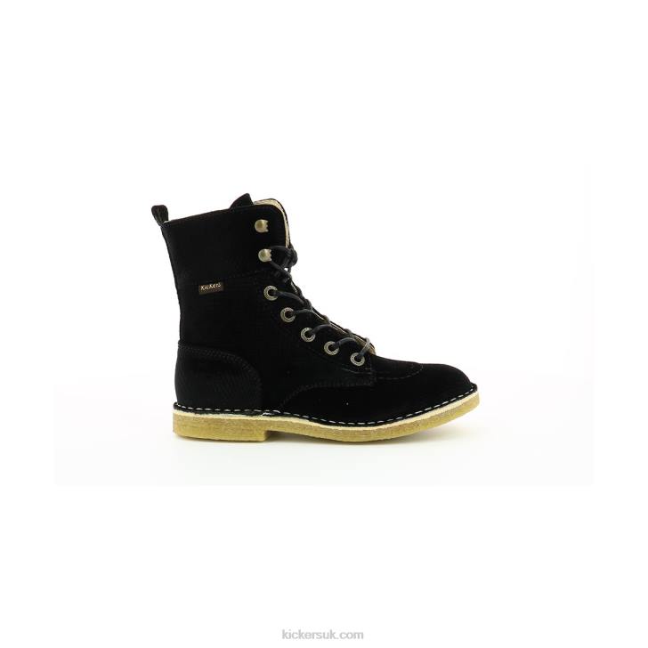 Kick Range Black Velvet Kickers ZDBR284 Women