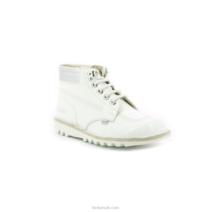 Kick Throwback White Silver Kickers ZDBR292 Women