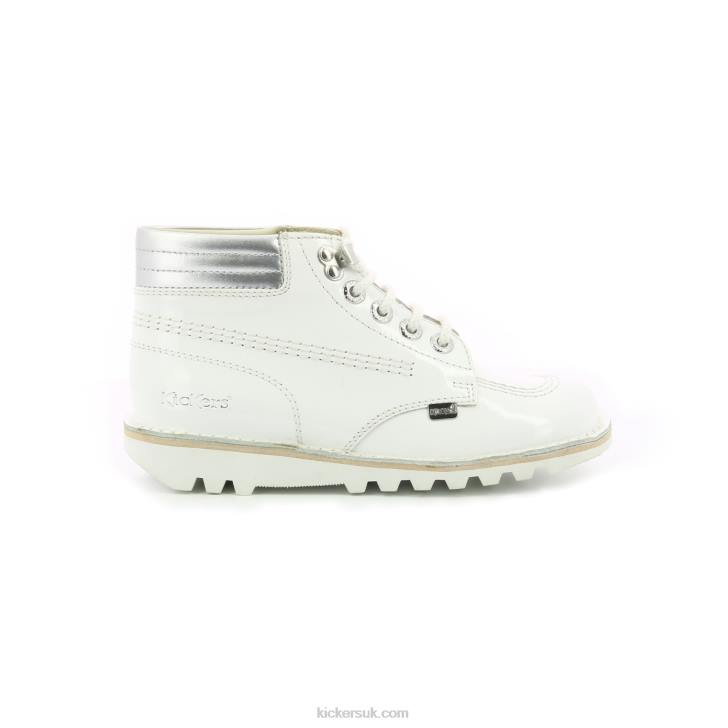 Kick Throwback White Silver Kickers ZDBR292 Women