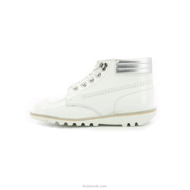 Kick Throwback White Silver Kickers ZDBR292 Women