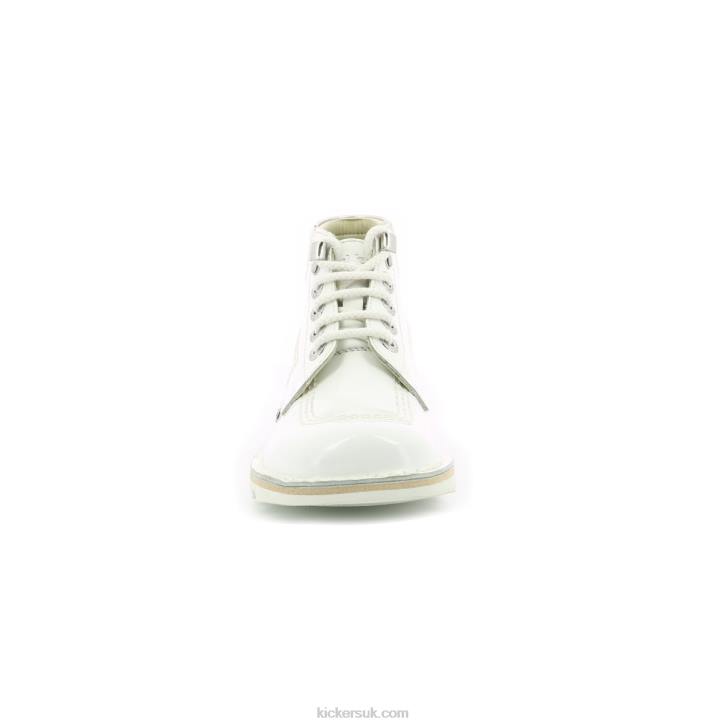 Kick Throwback White Silver Kickers ZDBR292 Women